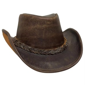 Sombreros Vaqueros Occidentales de Cuero Genuino Unisex de Alta Calidad Color Marrón para Montar a Caballo al Aire Libre, Viajes, Cuatro Estaciones - Product Image 5