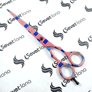 Ciseaux à cheveux professionnels avec impression de drapeau américain, moulant et tranchant, de qualité supérieure, avec bord de rasoir, offre spéciale - Product Image 6