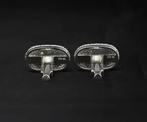 Mancuernillas de moissanita premium con diamantes, plata de ley 925, tono oro blanco, amarillo y rosa, color EF, VVS, VS, regalo para hombre, boda, fiesta - Product Image 3