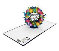 Tarjeta de Felicitación 3D con Flores para Cumpleaños, Diseño Moderno y Multifuncional, Artesanía en Papel, Diseño Personalizado de Vietnam, al Mejor Precio