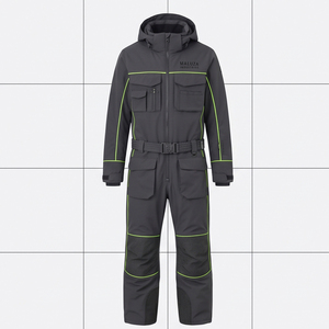 Combinaison de ski imperméable à capuche pour homme, personnalisable par sublimation, thermique, coupe-vent, pour la montagne et le snowboard, en polyester/nylon - Product Image 1