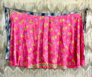 Falda Larga Nivisaa Hecha a Mano en India con Patrón Floral de Seda Reciclada, Cinturón Reversible, Vestido Maxi Transpirable para Uso Casual en Todas las Estaciones - Product Image 6