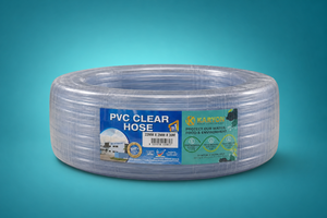 Tuyau d'arrosage flexible transparent KARYON PVC PYR 22 mm x 30 m pour l'irrigation des jardins avec support mural - Product Image 1