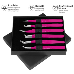 Premium Quality Beauty Instrument Non-Slip Handle OEM/ODM Available Stainless Steel Pointed Eyelash Extension and Volume Tweezer - Product Image 5