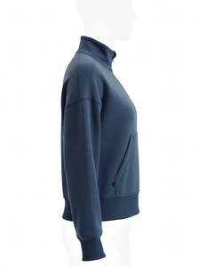 Sweat-shirts à capuche pour femmes en coton 100% de qualité supérieure, coupe ample, épais, respirants, doublés, pour l'hiver, avec col montant et impression en relief - Product Image 2