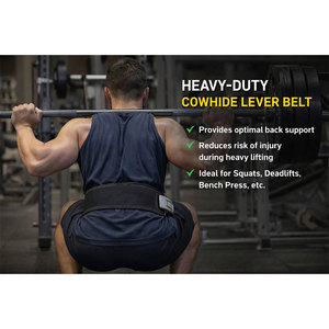 Leather <b>Weight</b> Lifting <b>Belt</b> With Adjustable Buckle Closure For Strength Training Unisex Waist Support By KALEEM QUALITY WEAR - Product Image 6