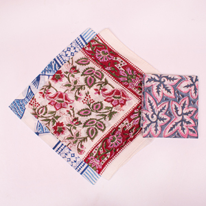 Indian Hand Block Cotton <b>Square</b> <b>Scarf</b> Bandana Skin Friendly Casual Wear Unisex Bag Accessory Unique Handmade Piece - Product Image 3