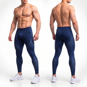 Leggings de compression intégrale pour hommes, imprimés par sublimation, avec taille élastique, pour l'entraînement et le sport, collants de yoga imprimés - Product Image 3