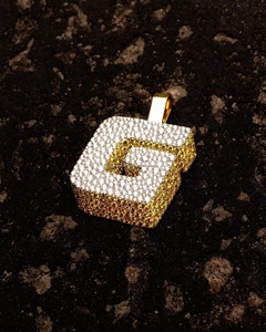 RB GEMS Hip Hop Jewelry Mens Rose Gold <b>Iced</b> Custom Number G Name Initial Logo Pendant VVS Moissanite Diamond Party IGI Certified - Product Image 2