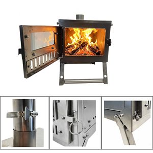 Poêle à bois autoportant pour tente avec cheminée - Product Image 2