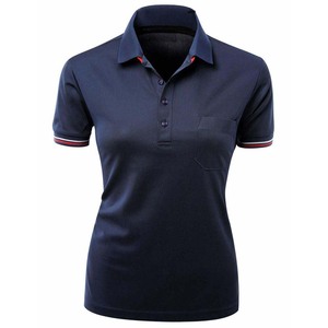 Polo personnalisé en coton 100% pour femme, tricoté, uni, manches courtes, broderie, nouveau design, polo de golf. - Product Image 4