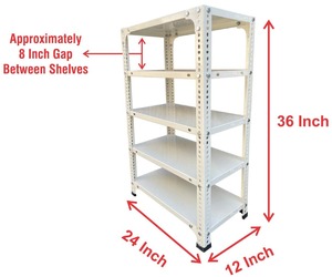Estante Metálico Ranurado Mini (3 x 2 x 1 Pies / 36 x 24 x 12 Pulgadas) con 5 Estantes - Product Image 2