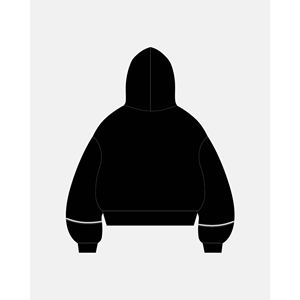 Sudadera con capucha negra con efecto degradado de capa de aire, estilo urbano americano, estampado con efecto borro de imagen térmica, lavado blanqueado y corte holgado - Product Image 3