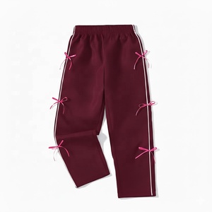 Offre Spéciale d'usine couleur unie femmes hiver toile taille élastique plat avant entraînement course Yoga pantalon - Product Image 5