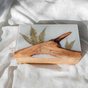 Jewelry Box <b>Memory</b> Box Wooden Box for women Epoxy keepsake box Boho decor for <b>gift</b> Wooden <b>memory</b> box Handmade Jewelry Organizer - Product Image 5