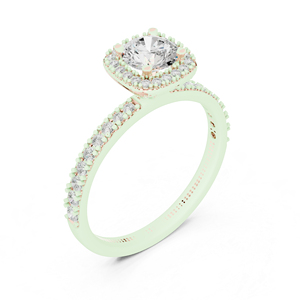 Bague de fiançailles en or blanc 14 carats avec diamant rond cultivé en laboratoire pour femmes |   Nouveau diamant cultivé - Product Image 1