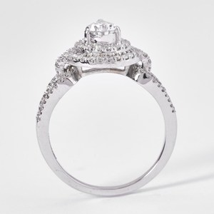 Moissanite 1CT Pear <b>Solitaire</b> Halo Classic <b>Ring</b> For Women's original 925 <b>Silver</b> For Wedding Surprise Gift For Lovers - Product Image 2