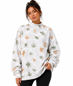 Sudadera de cuello alto extragrande personalizada para mujer, con estampado de cebra rosa y negro, de manga larga, tejida, estilo otoñal, con bolsillos. - Product Image 3