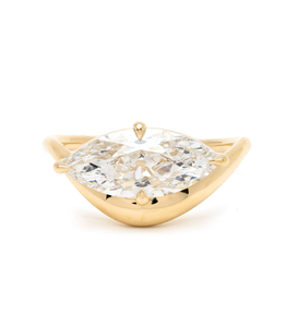 Anillo de Diamantes Clásico con Corte Marquesa Brillante de 2.33 Quilates, Ligero, Estilo Único, Anillos de Compromiso de Oro de 14K - Product Image 1