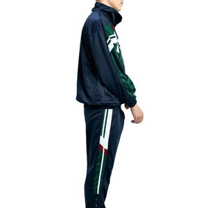 Ensemble de survêtements coupe-vent pour hommes, style vêtements de sport, avec logo personnalisé, fermeture éclair, imperméables, couleurs contrastées, pour l'hiver, vente en gros - Product Image 2