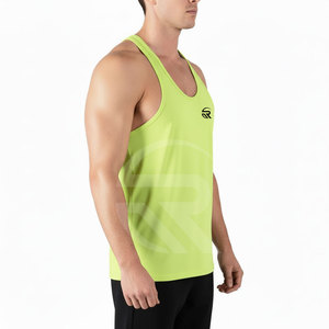 Low Price <b>Men</b> Knitted Casual <b>Stringer</b> <b>Vest</b> Gym Fitness Summer Wear High Quality Breathable Eco-Friendly Polyester Cotton - Product Image 3