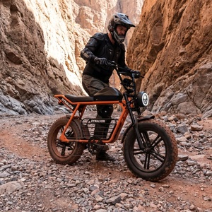 Bicicleta Eléctrica Naranja Resistente con Sistema de Doble Suspensión, Bicicleta de Neumáticos Anchos para Aventuras en <span class=keywords><strong>Dunas</strong></span> de Arena del Desierto - Product Image 1