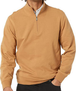 Sudadera de Alta Calidad para Hombre, Ligera, de Felpa Francesa, con Cierre de Cremallera de un Cuarto y Cuello Alto Simulado - Product Image 1