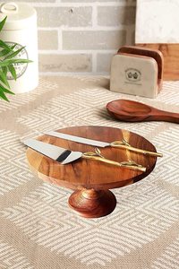 Soporte de Madera Artesanal para Tartas, Plato Redondo para Servir Postres, Soporte de Madera Natural para Exhibir Tartas y Productos de Panadería - Product Image 4