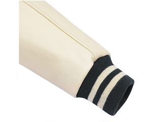 Vestes d'université de haute qualité pour hommes en laine et en cuir coupe-vent respirant Stand Hip Hop broderie de logo personnalisé coupe ample - Product Image 5