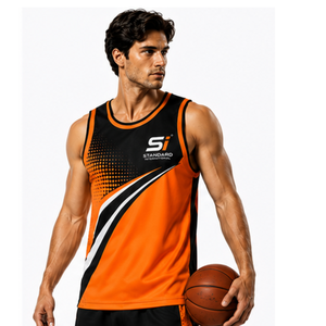 Standard International Unisex Sleeveless Basketball Jersey Heat-Transfer Printing Breathable Four-Way Stretch Eco-Friendly - Product Image 6