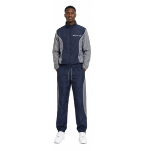 Custom <b>Men</b> Nylon Tracksuit Waterproof Running <b>Jacket</b> and Matching Pants Wholesale OEM ODM Factory Supplier Nylon Tracksuit - Product Image 1