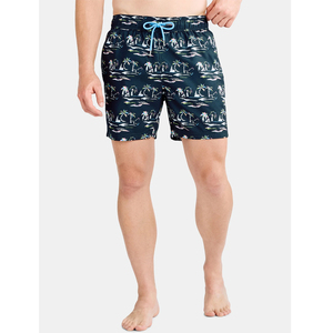Shorts de bain imprimés pour hommes, taille mi-haute, cordon de serrage, séchage rapide, décontractés, pour la plage - Product Image 3