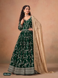 Nouvelle tendance élégante en matière de vêtements : Faux Georgette avec Salwar Kameez brodé, tenue traditionnelle pour femmes, fournisseur Inde. - Product Image 2