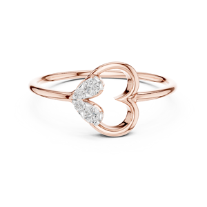 ROYAL HEART LAB GROWN DIAMOND WOMEN'S <b>RING</b> <b>SET</b> in 18KT WHITE <b>GOLD</b> RHODIUM PLATED MINIMALIST ENGAGEMENT PARTY GIFT DAILY USE - Product Image 5