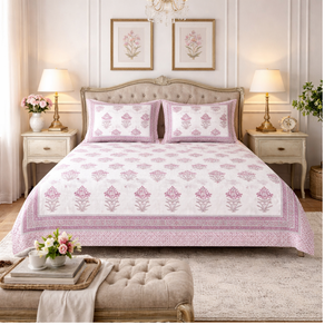 Juego de Sábanas King Size 100% Algodón Jaipur, Diseño Floral Clásico Estampado con Pigmentos, 200 Hilos, 3 Piezas, Duradero, Ecológico, Lavable a Máquina - Product Image 5