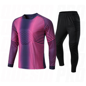 Uniformes de Fútbol Personalizados en Blanco, 100% Poliéster, Secado Rápido, Transpirable, Camiseta de Fútbol Morada, Kit de Portero para Hombre, Ligero - Product Image 3