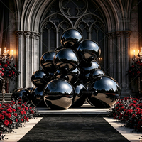 Grandes boules miroir gonflables brillantes en PVC, sphères décoratives pour l'extérieur, anniversaires, fêtes, grand ballon miroir réfléchissant noir gonflable