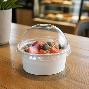 Tapa de Domo Transparente de PET de 12 oz – Tapa Desechable de Plástico Transparente para Vasos de Smoothies, Batidos, Café Helado y Bebidas Frías - Product Image 6