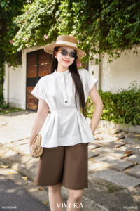 Blusa Peplum Femenina VENUS Vietnam Casual de Viscosa con Manga Corta Regular Antiencogimiento para el Día a Día - Product Image 6
