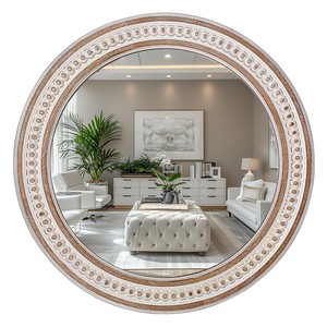 Bamboo Jute Round Wall <b>Mirror</b> Natural Blonde Wholesale Handcrafted - Product Image 3