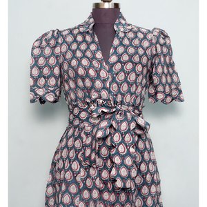 Robe décontractée en coton doux de qualité supérieure pour femme, longueur midi, design occidental, écologique, idéale pour l'été - Product Image 4