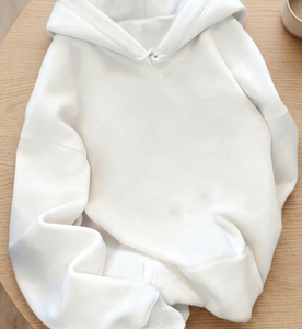 Heavyweight <b>Oversized</b> <b>Hoodie</b> for Women 350GSM Cotton Blend Custom Logo Breathable Loose Fit Pullover Puff Print Drop Shoulder - Product Image 2
