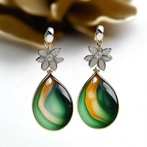 Pendientes de gota de circonita cúbica AAA clásicos hechos a mano para mujer, joyería de moda con ajuste de fundición - Product Image 2