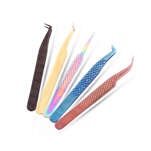Factory Direct Stainless Steel Eyelash Extension Tweezers Extra Sharp Point Hand Made for Precise Facial <b>Makeup</b> Tool - Product Image 1