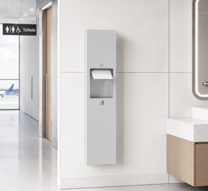 Distributeur de papier toilette encastré 2 en 1 en acier inoxydable 304 avec poubelle murale pour salle de bain d'hôtel - Product Image 2