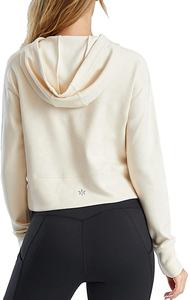 SizeCrop เสื้อครอปฟิตเนสแขนยาวมีฮู้ด,ชุดเสื้อครอปแขนยาวสำหรับผู้หญิงขายส่งสำหรับฤดูใบไม้ผลิ - Product Image 5