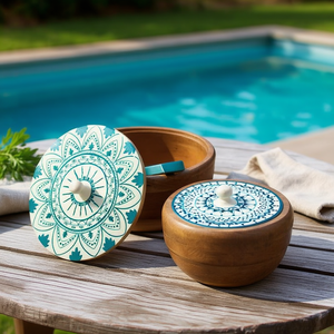 Caja de Madera Hecha a Mano para Roti con Organizador de Especias, Contenedor de Chapati para Cocina, Tarro Tradicional para Especias - Product Image 3