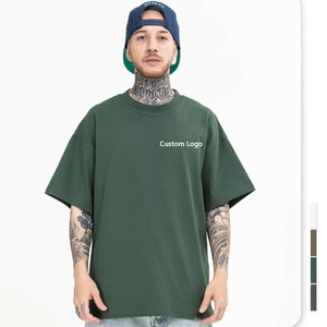 Camiseta Blanca Casual para Hombre, Cuello Redondo, Hombros Caídos, Manga Corta, 100% Algodón de Alto Gramaje, Impresión Serigrafiada, MOQ Bajo - Product Image 1