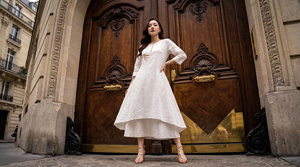 Vestidos Casuales de Mujer Bordados a Mano 100% en Lino de Seda Importado de Alta Calidad de Vietnam - Product Image 6