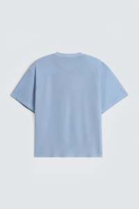 T-shirt vintage en pur coton délavé au soleil, coupe oversize à épaules tombantes, manches courtes rembourrées, coupe compressée, qualité supérieure pour les loisirs - Product Image 3